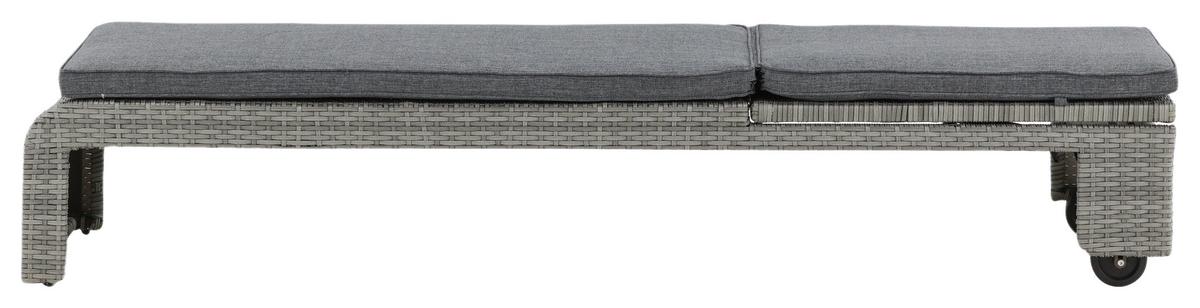 Sonnenliege London ca. 60x32x196 cm Grau - Grau, KONVENTIONELL, Kunststoff/Textil (60/32/196cm) - Gardenson