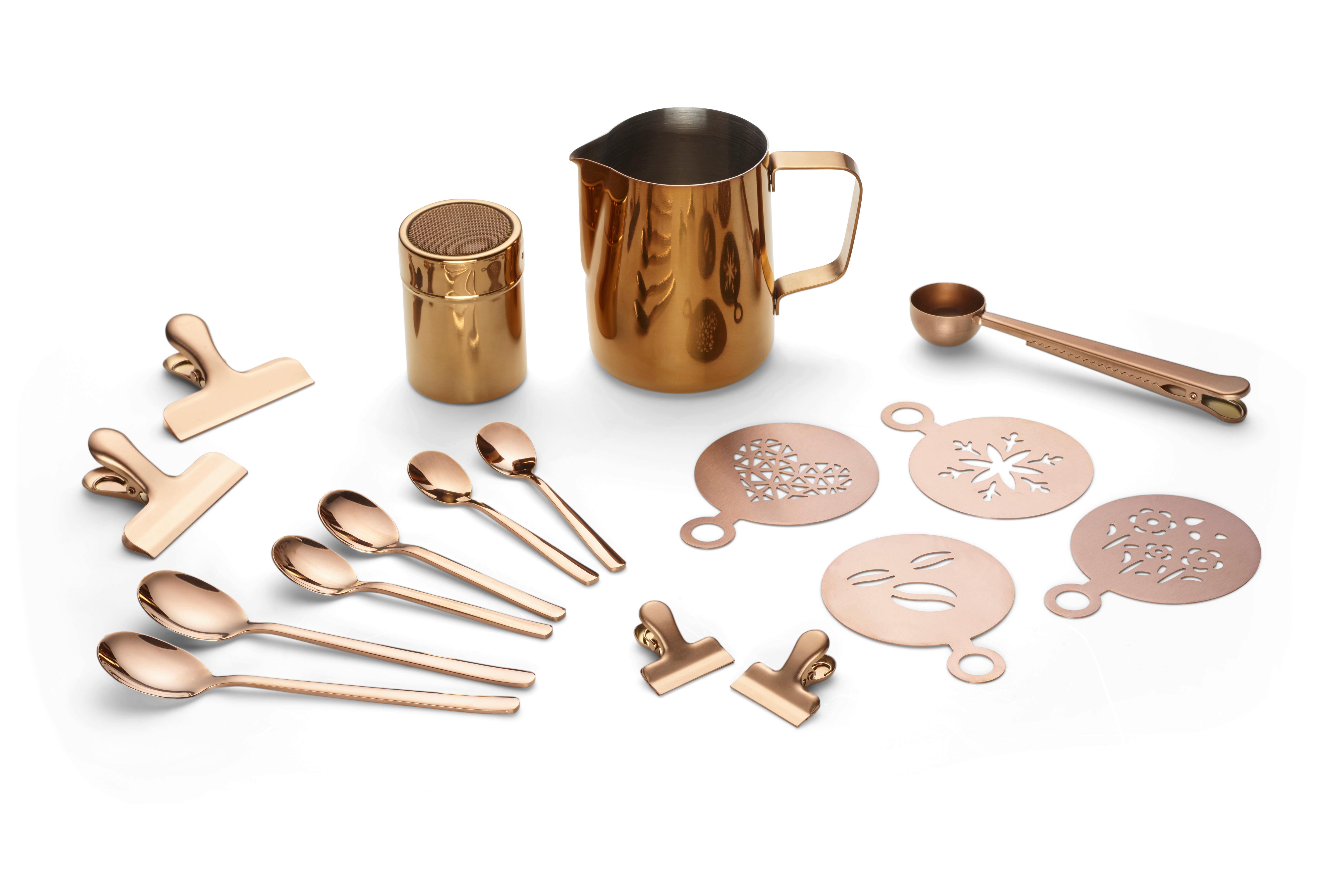 Kaffeeset Cosme in Kupferfarben, 23-teilig - Kupferfarben, Basics, Metall - Echtwerk
