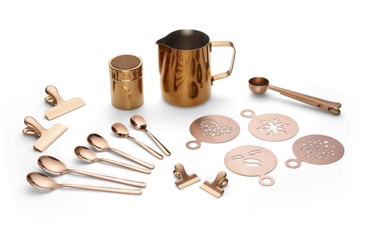 Kaffeeset Cosme in Kupferfarben, 23-teilig - Kupferfarben, Basics, Metall - Echtwerk