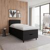 Boxbett Vida ca. 90x200 cm Anthrazit mit Topper - Dunkelgrau/Schwarz, MODERN, Holz/Kunststoff (90/200cm) - Bessagi Home