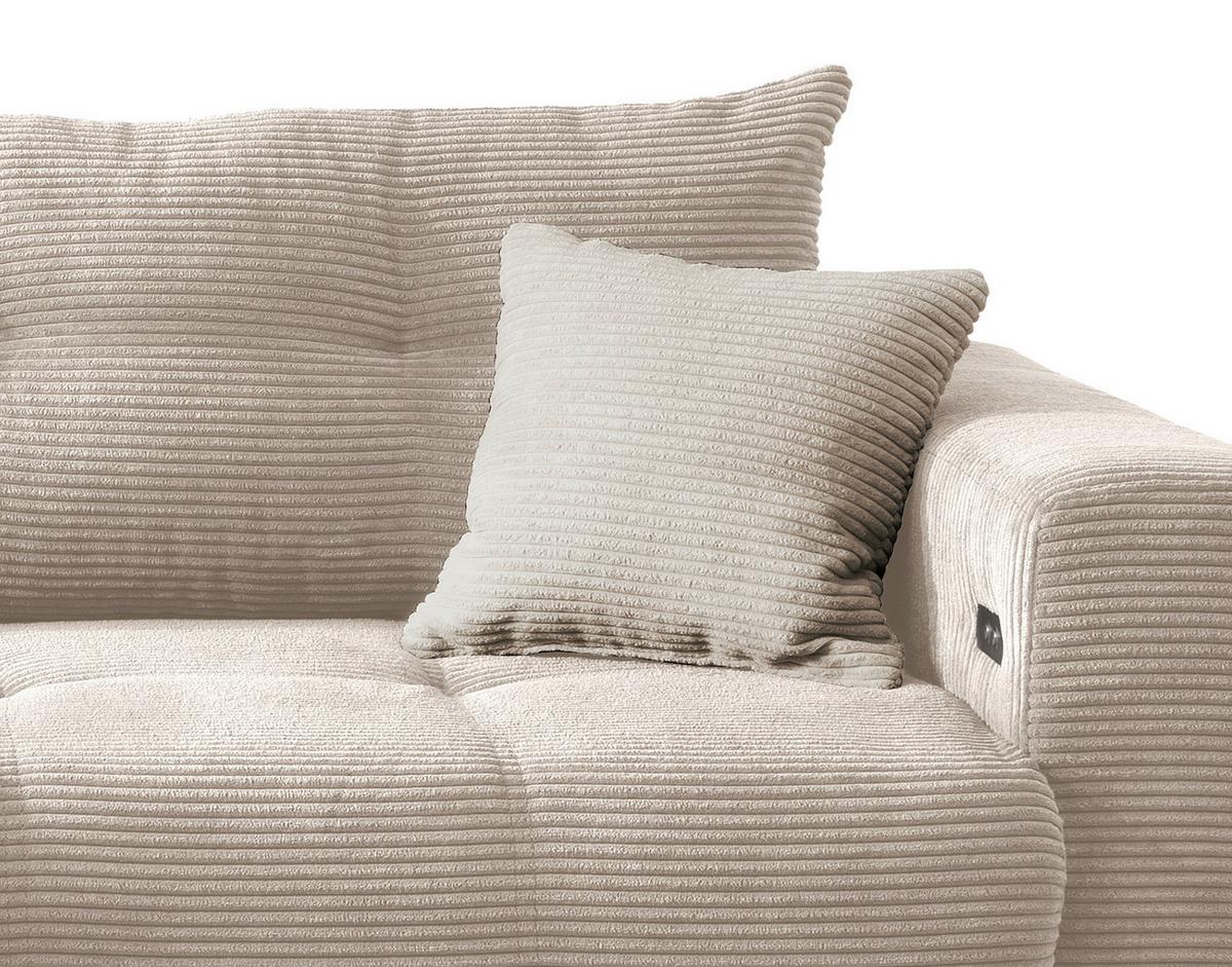 Wohnlandschaft Restato Beige Cord - Beige/Schwarz, MODERN, Holz/Textil (177/246cm) - MID.YOU