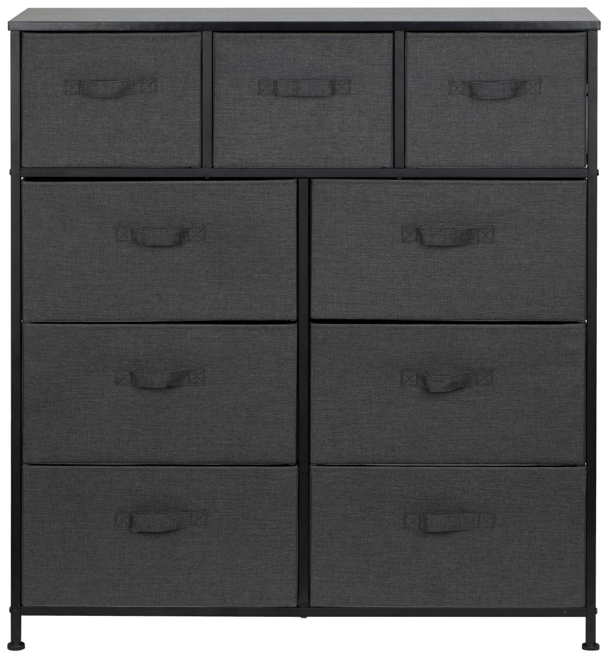 KOMODA KOS - ciemnoszary/czarny, Modern, materiał drewnopochodny/metal (96/104/30cm) - PBJ