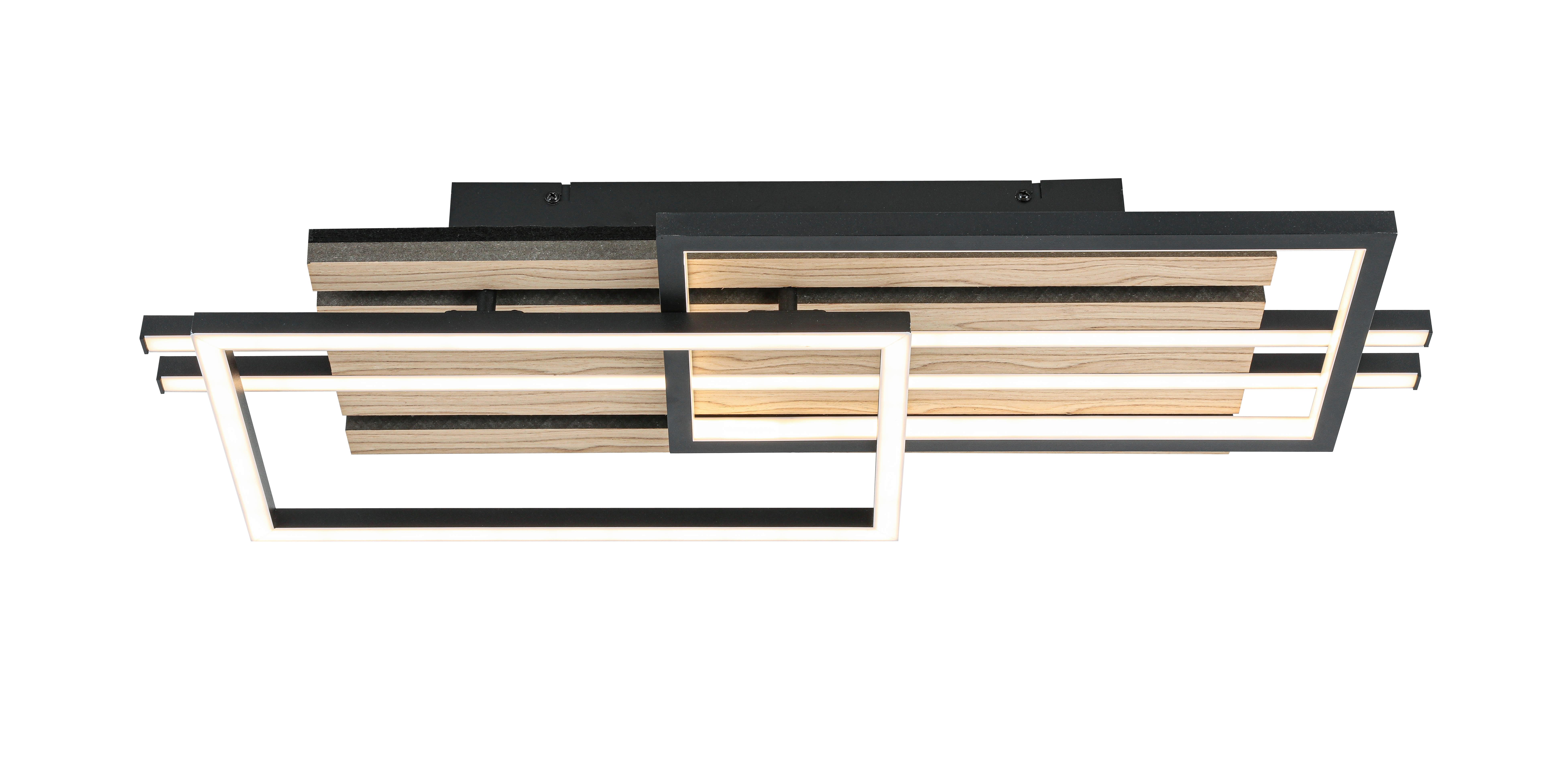 LAMPA SUFITOWA LED LONG BEACH *SBN* - kolor dębowy/czarny, Natur, materiał drewnopochodny/tworzywo sztuczne (65/26,5/9cm) - Novel