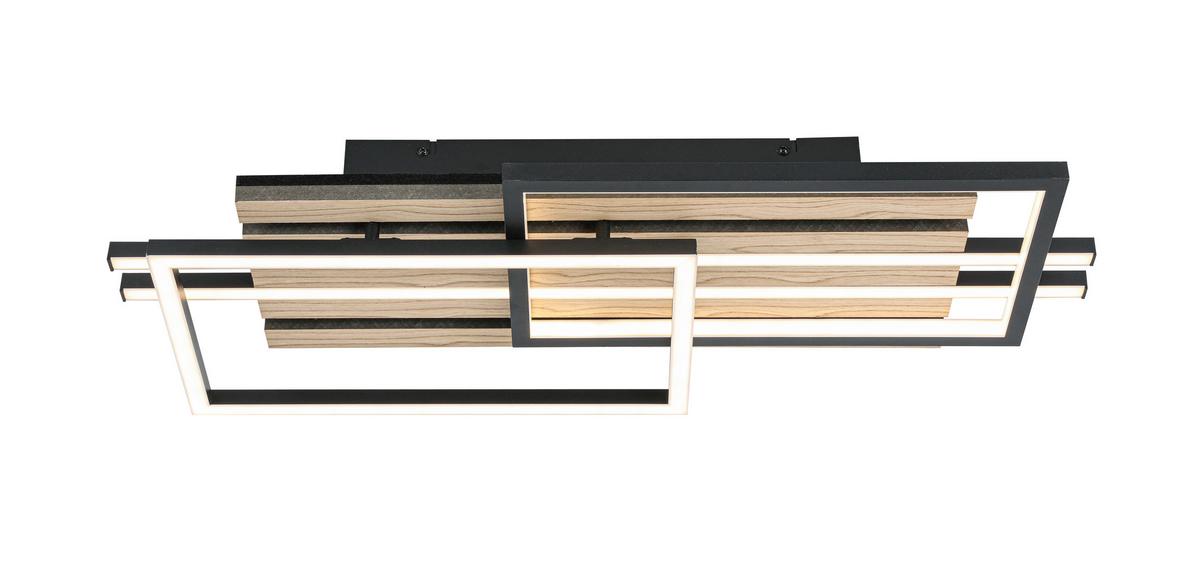 LAMPA SUFITOWA LED LONG BEACH *SBN* - kolor dębowy/czarny, Natur, materiał drewnopochodny/tworzywo sztuczne (65/26,5/9cm) - Novel