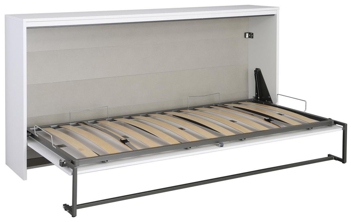 Klappbett Albero 90x200 cm Weiß/Grau - Dunkelgrau/Alufarben, MODERN, Holz/Holzwerkstoff (90/200cm) - Rauch Möbel