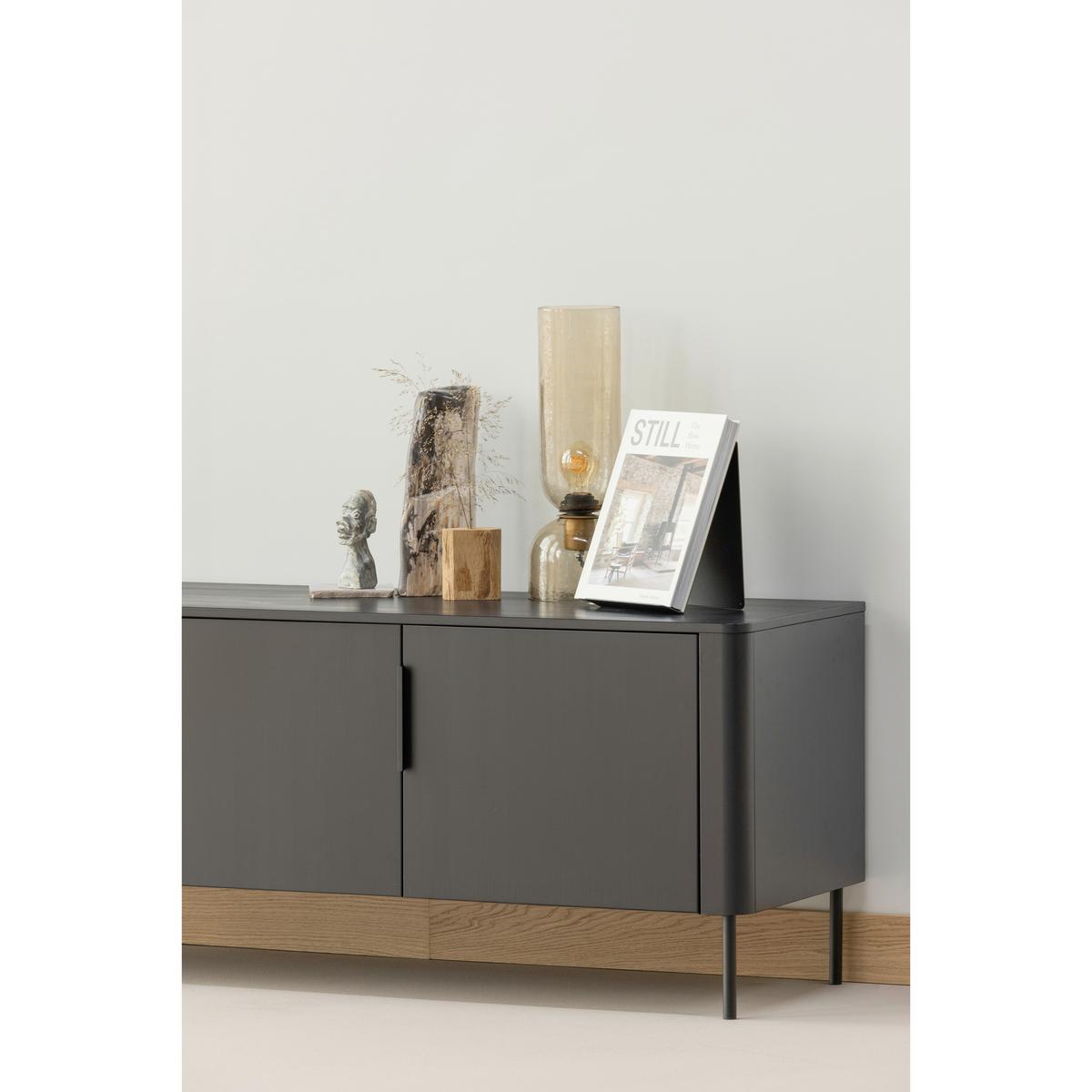 LOWBOARD Gunnar Schwarz B: 154cm - Schwarz, Design, Holz/Metall (154/56/44cm) - Livetastic