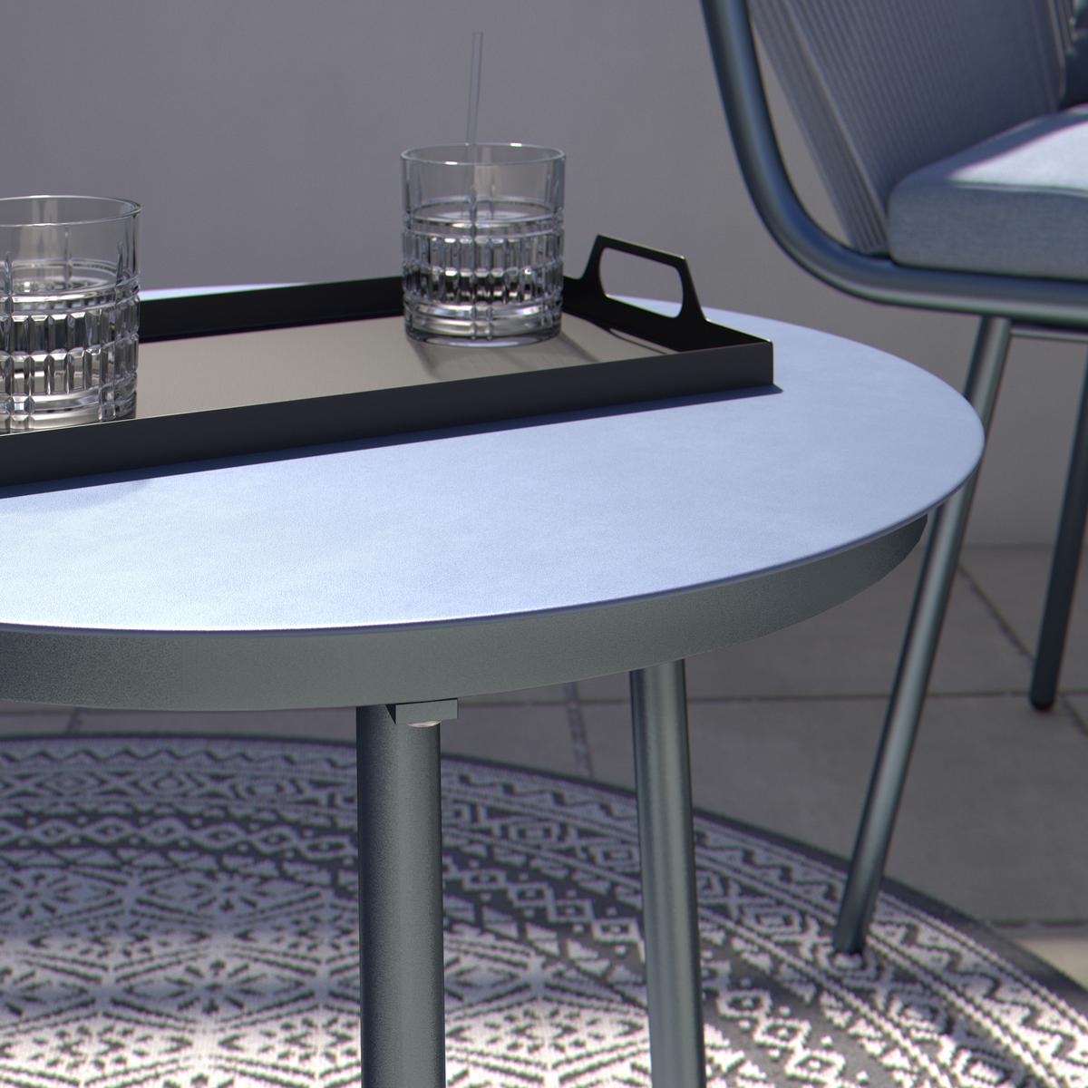 Balkonset Juri in Anthrazit/Hellgrau - Anthrazit/Hellgrau, Modern, Kunststoff/Textil (60/79/64cm) - Mömax