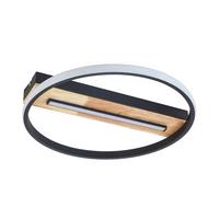 LAMPA SUFITOWA LED MIRJA - kolor dębowy/czarny, Modern, tworzywo sztuczne/metal (40/5,5cm) - Bessagi Home