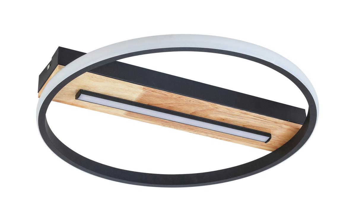 LAMPA SUFITOWA LED MIRJA - kolor dębowy/czarny, Modern, tworzywo sztuczne/metal (40/5,5cm) - Bessagi Home