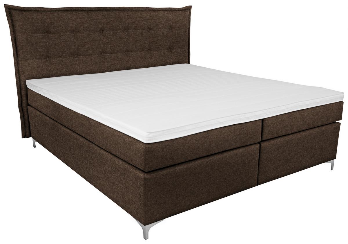 Boxspring Krevet Fabio - smeđa, Moderno, tekstil/metal (180/200cm)