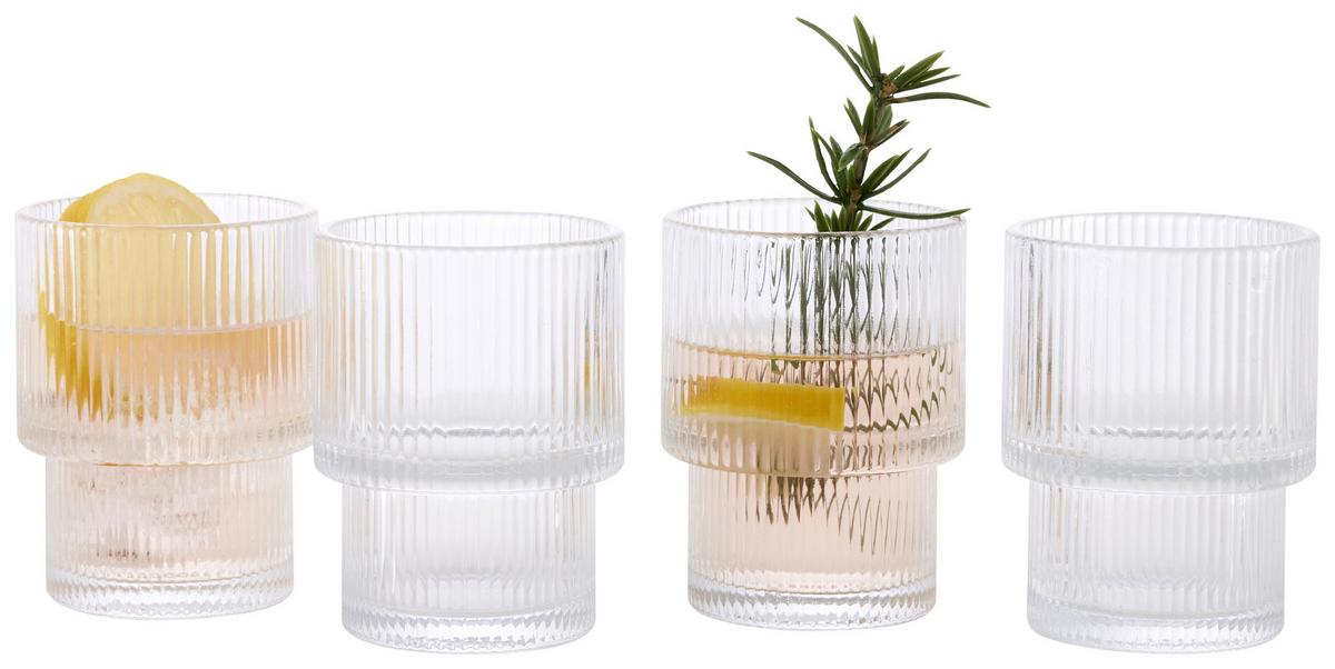 Set de pahare 4/1 Rosemary, cca. 180 ml - transparent, Modern, sticlă (6,9/9cm) - Mömax