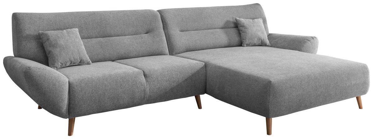 Wohnlandschaft Drago Silberfarben Chenille - Wildeiche/Silberfarben, MODERN, Holz/Textil (290/166cm) - MID.YOU