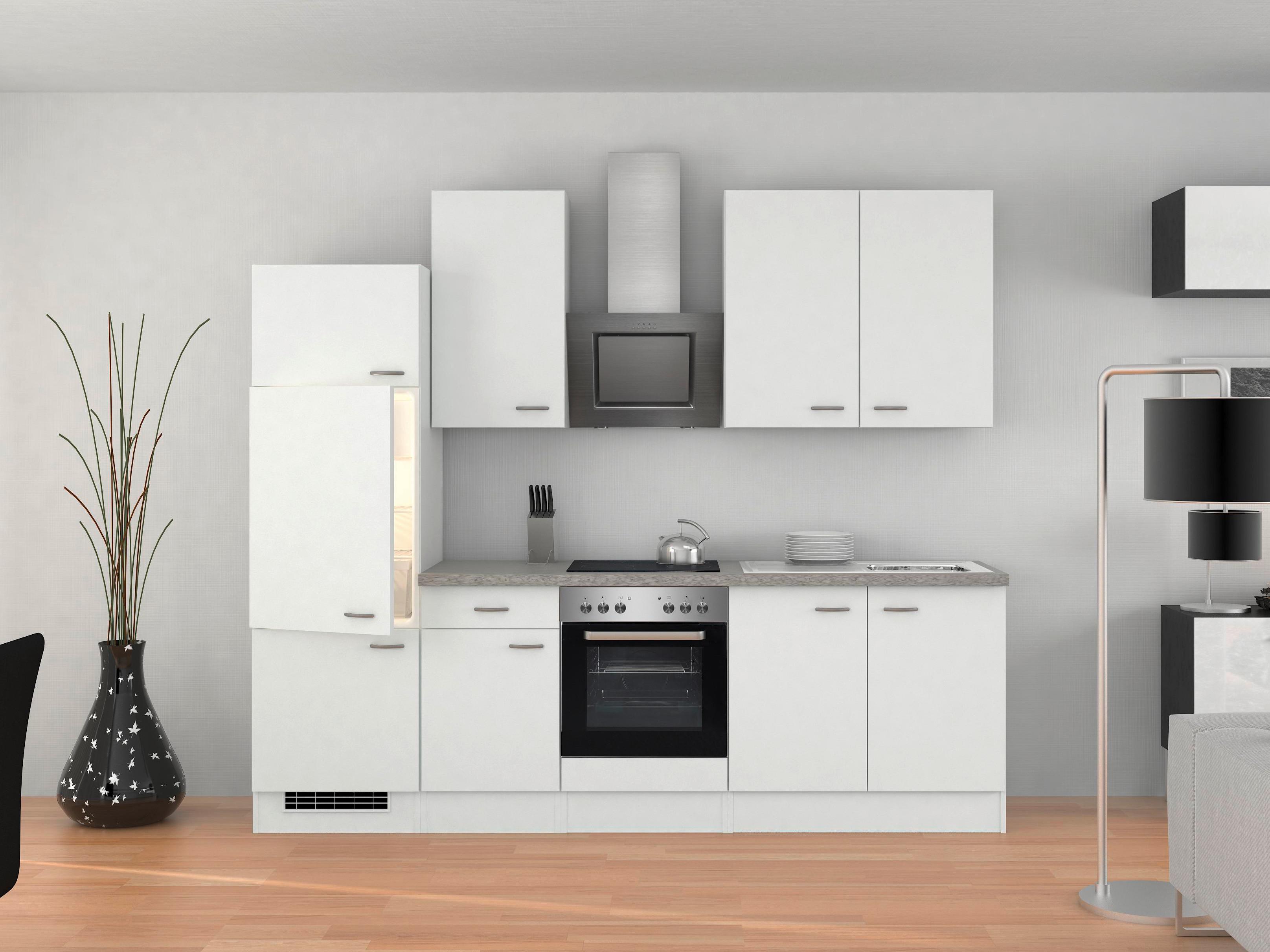 Kuhinjski Blok Z Aparati Wito, Bela - barve nerjavečega jekla/bela, Moderno, umetna masa/leseni material (270cm) - FlexWell
