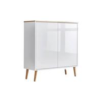 Kommode Mailand Typ 4 Weiß/Eiche - Weiß Hochglanz/Weiß, MODERN, Holz/Holzwerkstoff (79/86/33cm) - MID.YOU