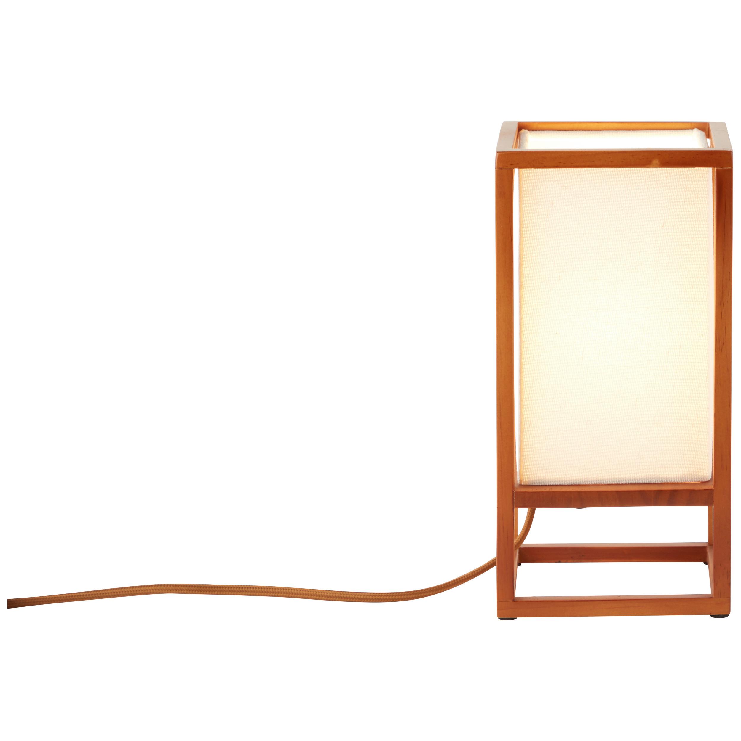 Tischleuchte Seaside in Naturfarben max. 40 Watt - Naturfarben/Weiß, Natur, Holz/Textil (25/12,5/12,5cm) - Brilliant
