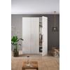 ARMOIRE À PORTES BATTANTES GLOSSY -TOP- -LAGER- - couleur chromée/blanc, MODERN, matériau en bois/métal (147/219/60cm) - Mömax