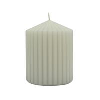 Stumpenkerze Liona Hellgrau - Hellgrau (7/9cm) - Mömax
