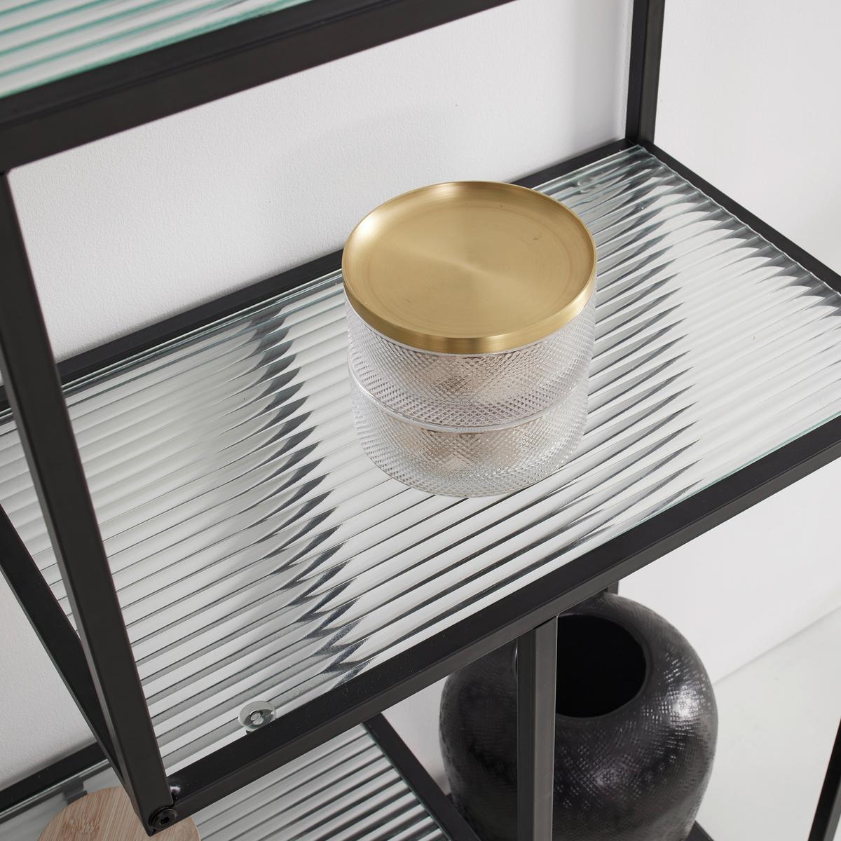 Regal Shine -Exklusiv- - črna, Moderno, kovina/steklo (80/180/30cm) - Mömax