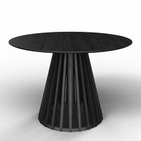 Esstisch rund Ennio schwarz Echtholz furniert/MDF - Schwarz, MODERN, Holz (120/120/75cm) - Bessagi Home