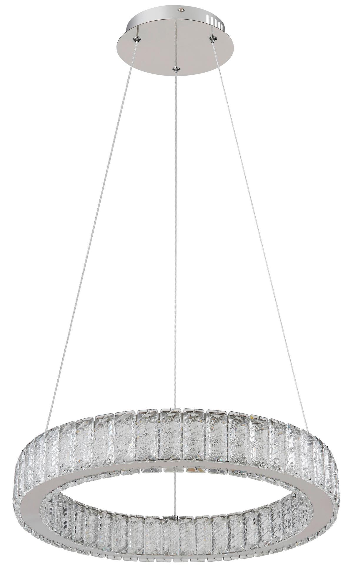 Viseča Led-svetilka Mucky, S Sijalko - barve kroma/prozorno, Design, kovina/umetna masa (50/120cm) - Globo