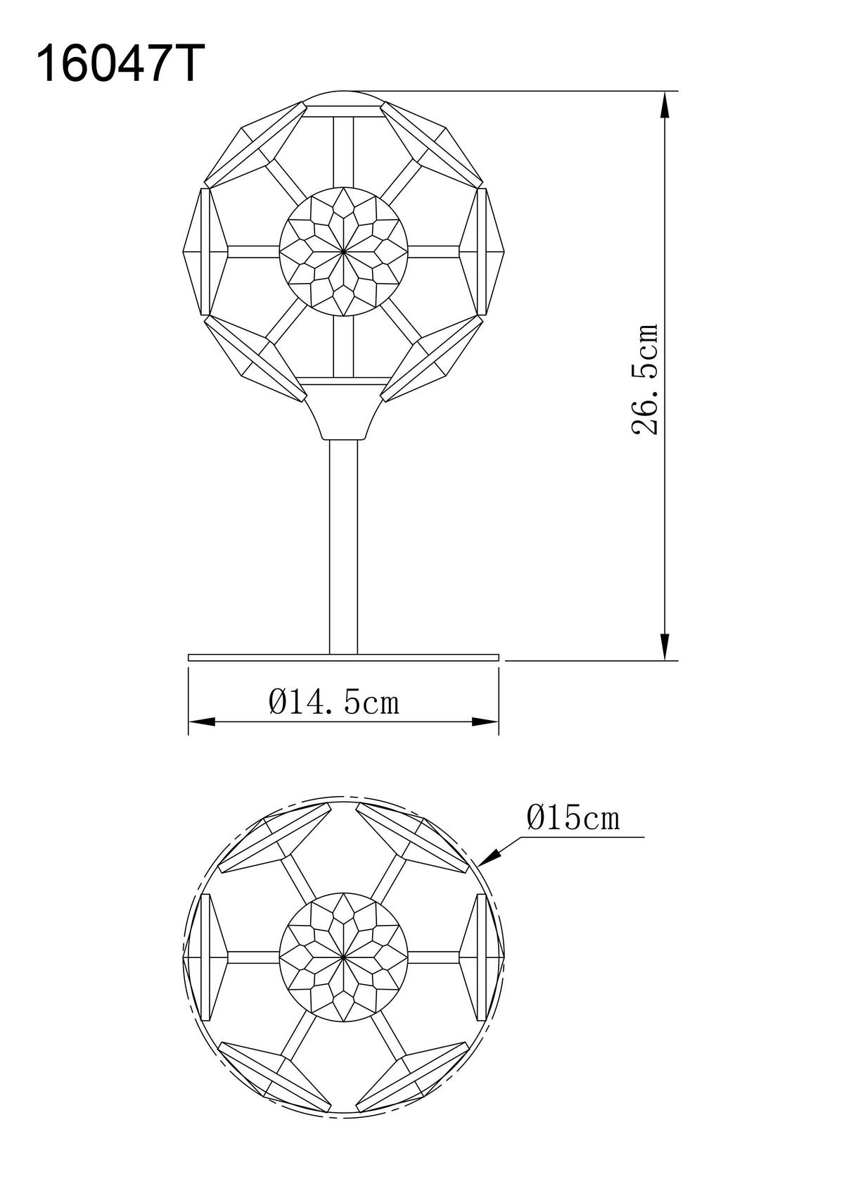 Led Stolna Svjetiljka Virina - prozirno/zlatne boje, Konvencionalno, staklo/metal (15/26,5cm) - Globo