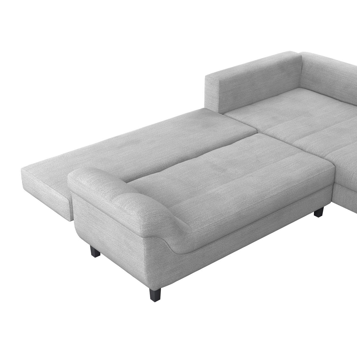 Kutna Garnitura Mendoza - plavkastosiva/crna, Konvencionalno, tekstil (309/197cm) - Modern Living