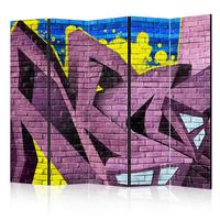 Paravan Street Art I, 5-Delni, Dvostranski - vijolična/modra, Basics, tekstil/les (225/172/3cm) - artgeist
