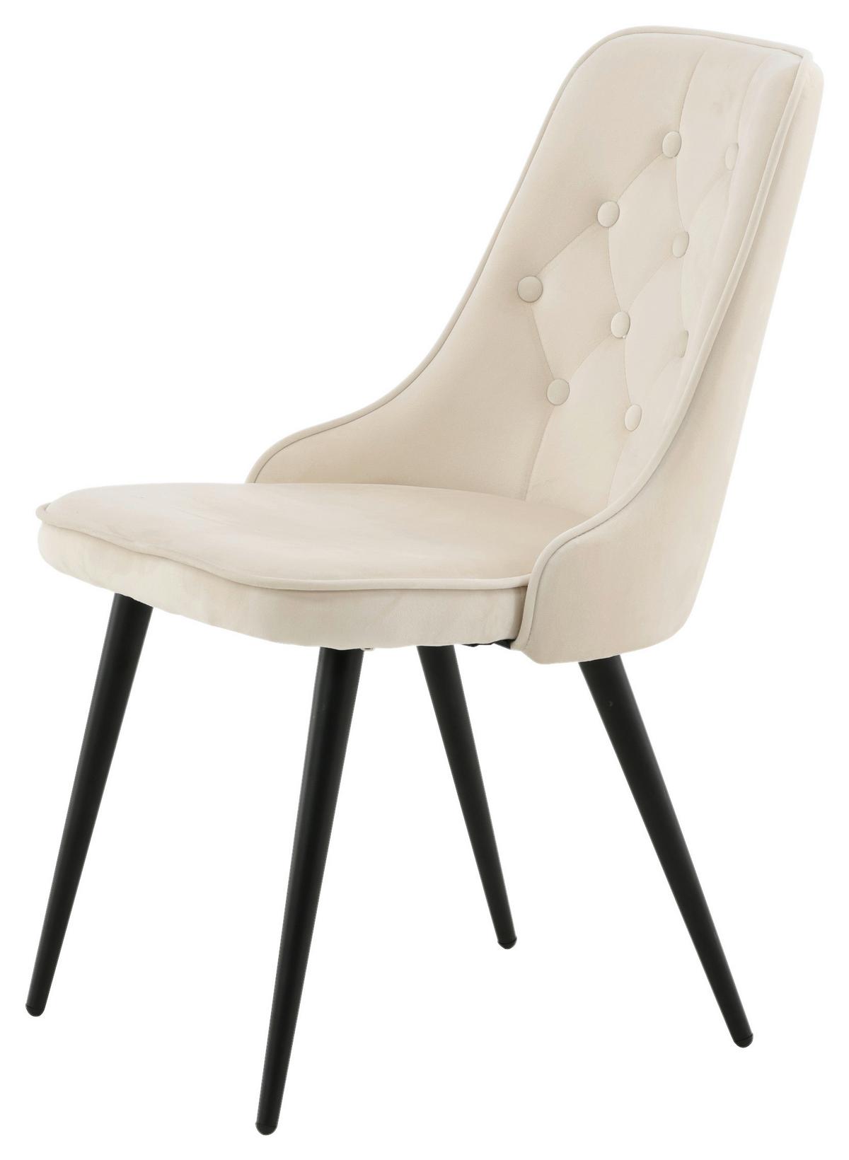 STUHL-SET VELVET DELUXE - Beige/Schwarz, Design, Kunststoff/Textil (50/88.5/66cm) - Livetastic