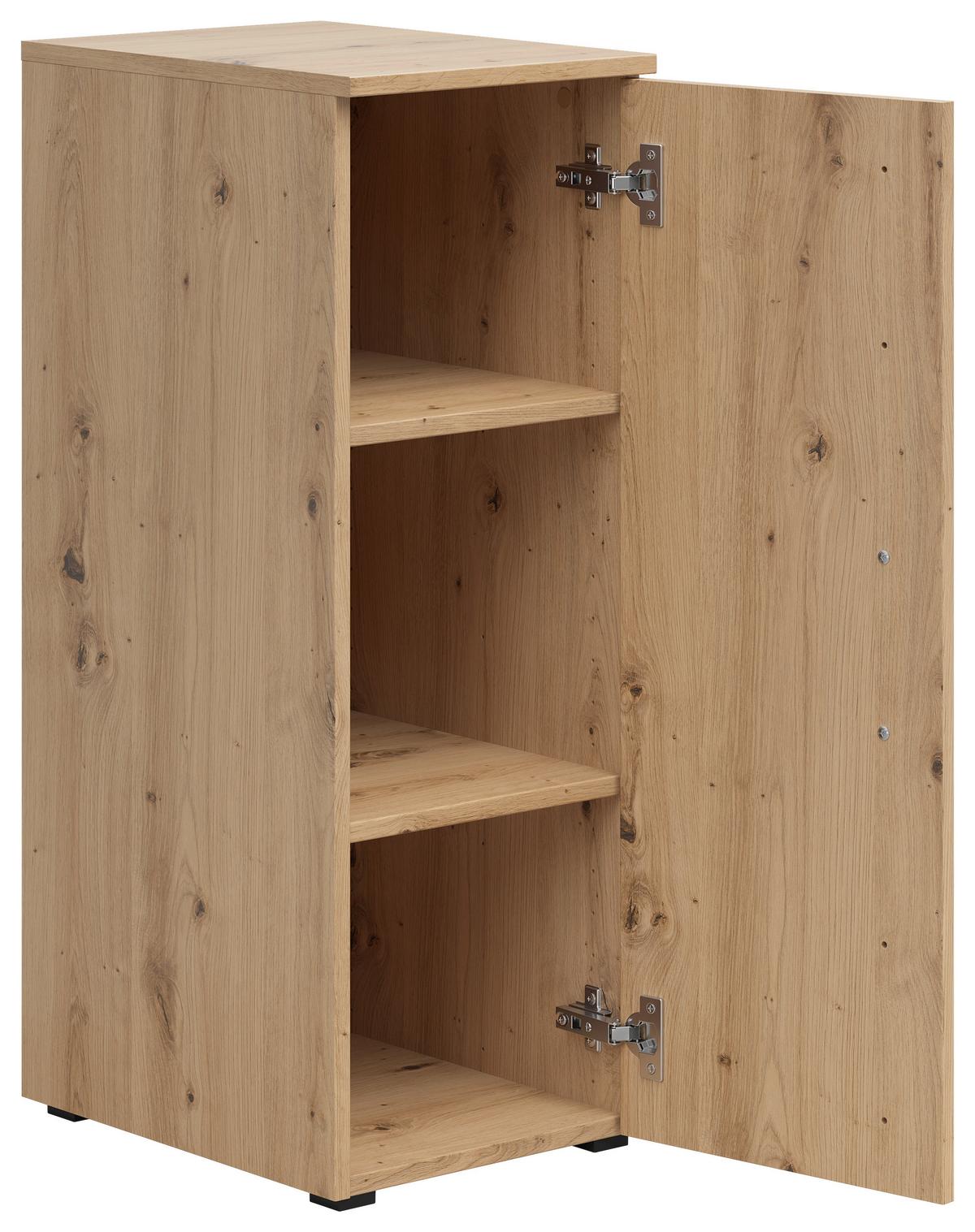 Schrank Multistauraum Eiche Artisan - Schwarz/Eiche Artisan, MODERN, Holzwerkstoff/Kunststoff (30/83/40cm) - Mömax