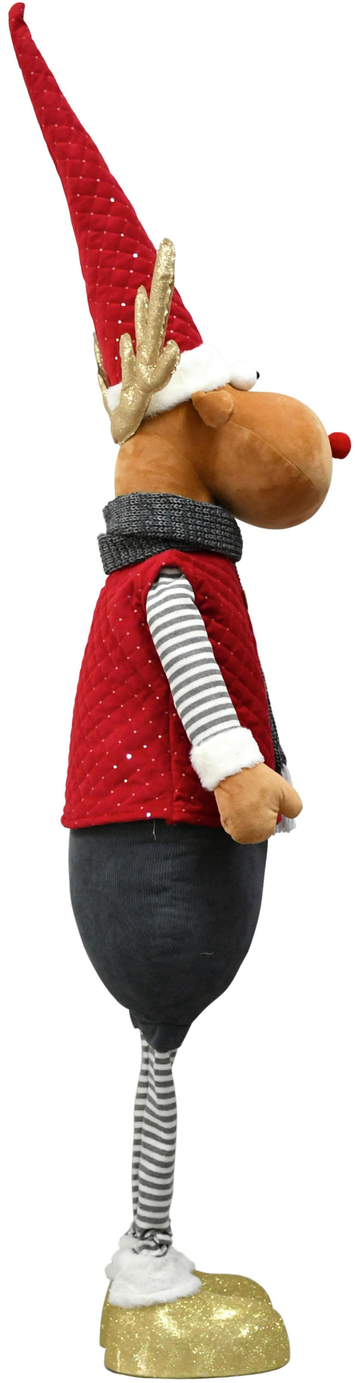 Dekorentier Sascha Grau/Rot/Goldfarben - Weiss/Rot, Kunststoff/Textil (50/140-185/32cm) - Mömax