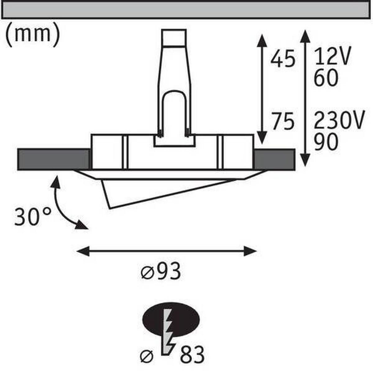 Deckenleuchte Nova Alufarben/Zinkfarben max. 35 W - Basics (7,8cm) - Paulmann