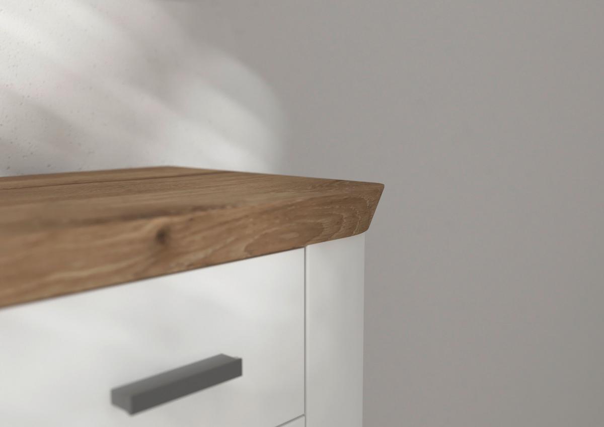 Garderobenschrank Michigan ca. 79x204 cm Weiß m. Spiegel - Weiß, LIFESTYLE, Holzwerkstoff/Kunststoff (79/204/37cm) - MID.YOU