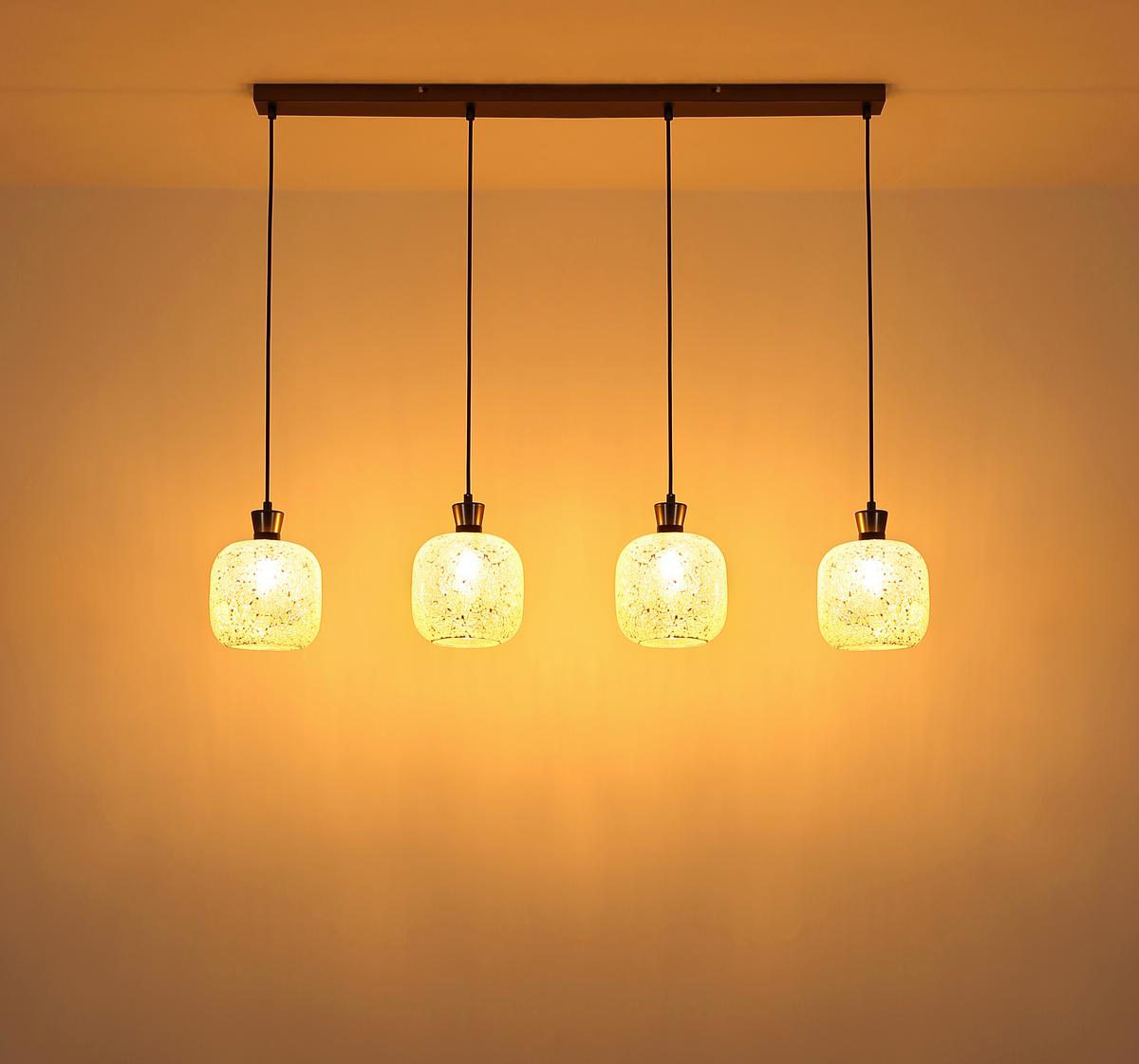 Viseća Svjetiljka Brokana - crni krom/prozirno, Design, staklo/metal (106/16/120cm) - Globo