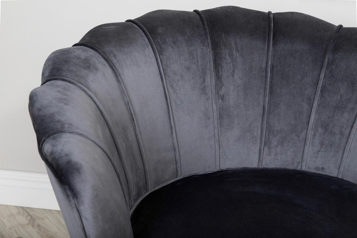 Sessel Calais ca. 83x76 cm Dunkelgrau Samt - Dunkelgrau/Schwarz, Design, Textil/Metall (83/76/77cm) - Livetastic