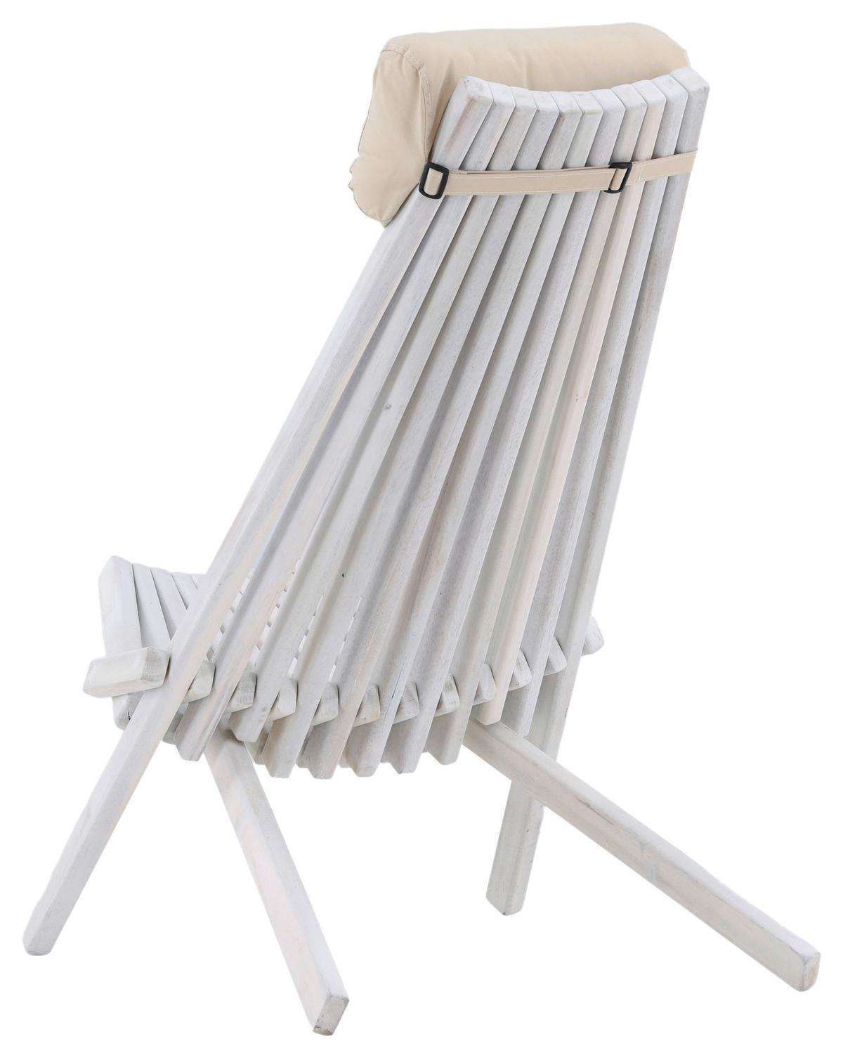 Strandsessel Asta ca. 57x79x73 cm Weiß - Weiß, KONVENTIONELL, Holz (57/79/73cm) - Gardenson