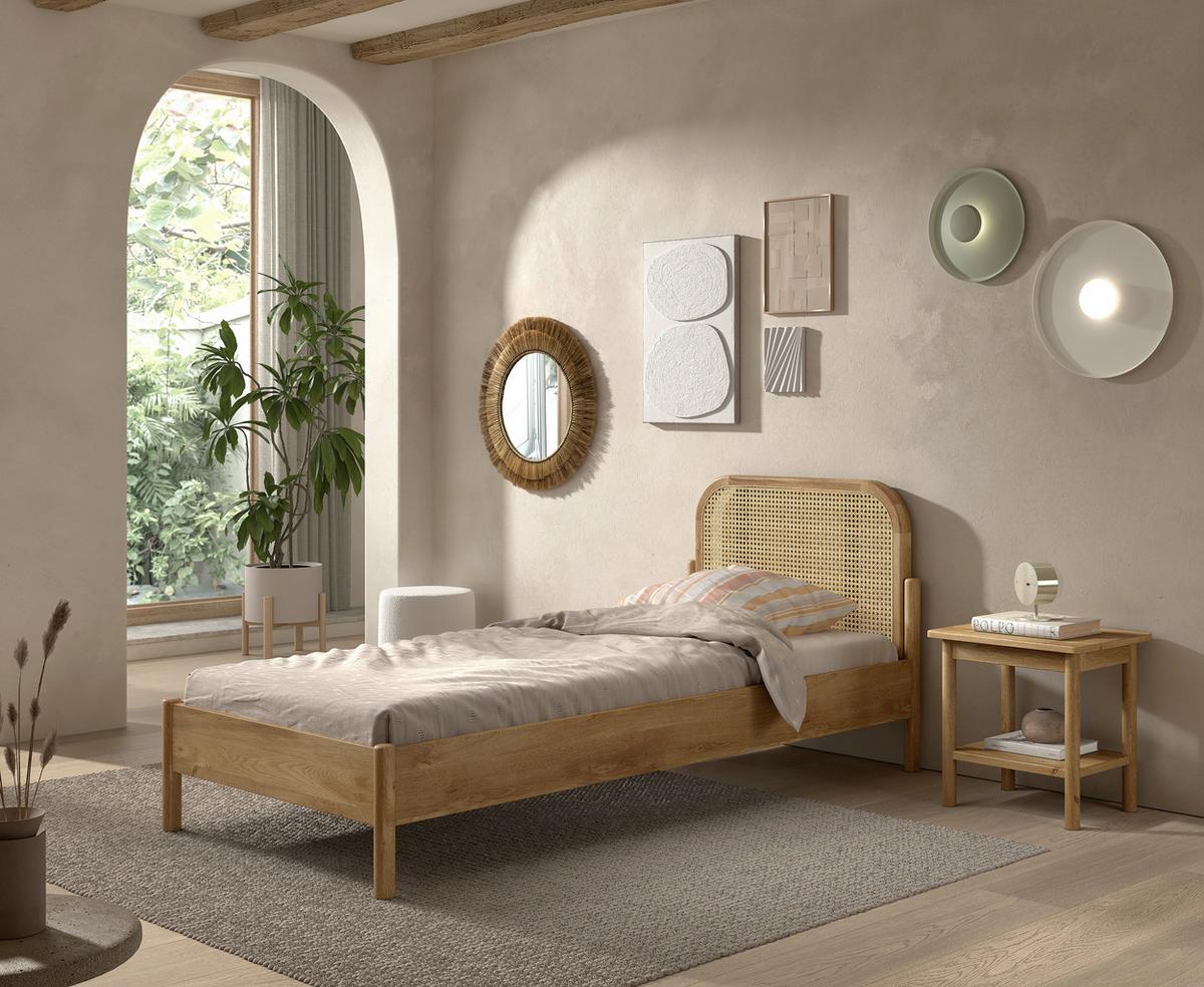 Bett Olive ca. 90x200 Eichefarben - Eichefarben, MODERN, Holz/Holzwerkstoff (90/200cm) - MID.YOU