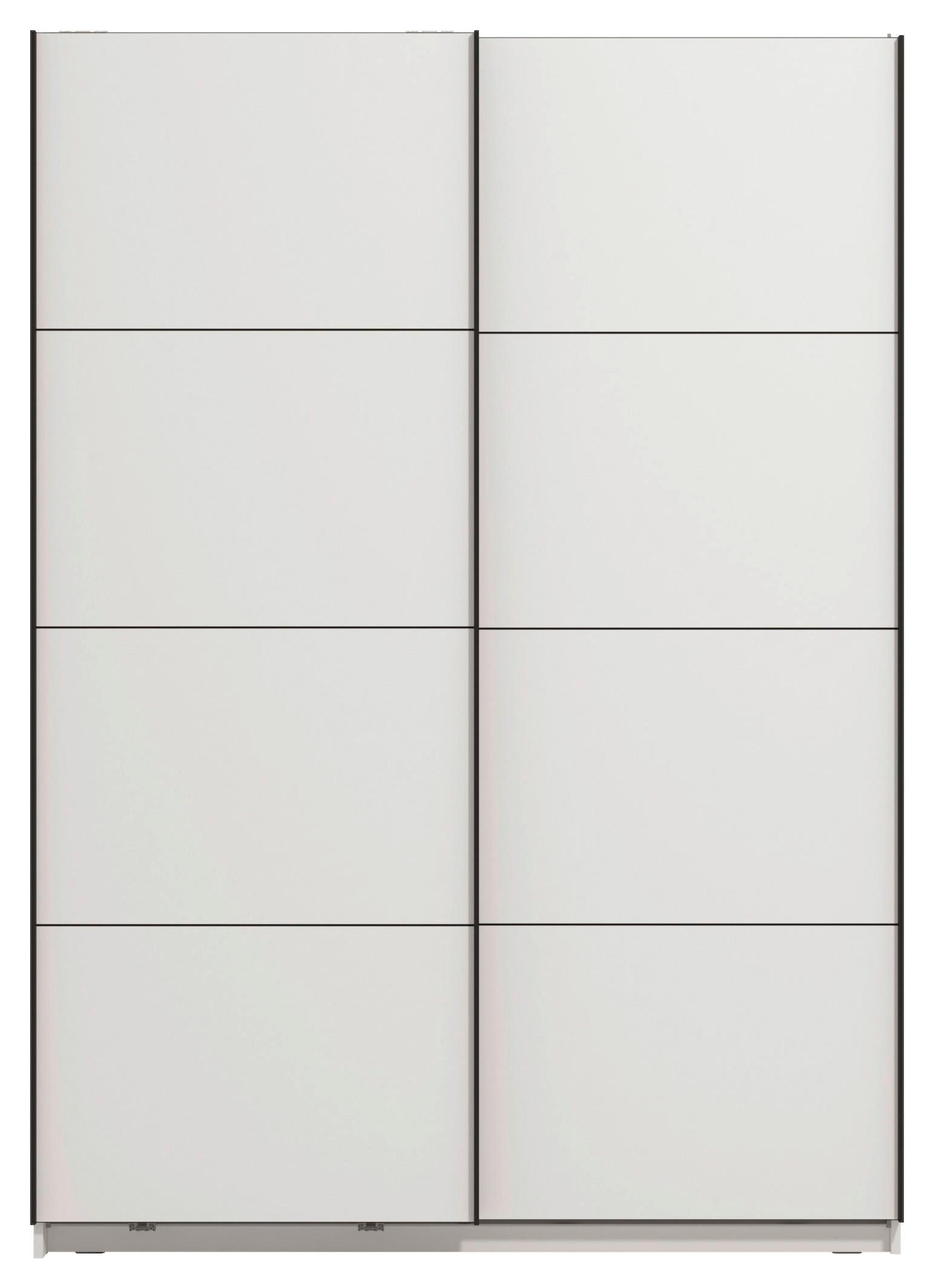 GARDEROB MED SKJUTDÖRRAR GARD 150 -TOP- - vit/svart, Klassisk, metall/trämaterial (146/217/61cm) - Mömax