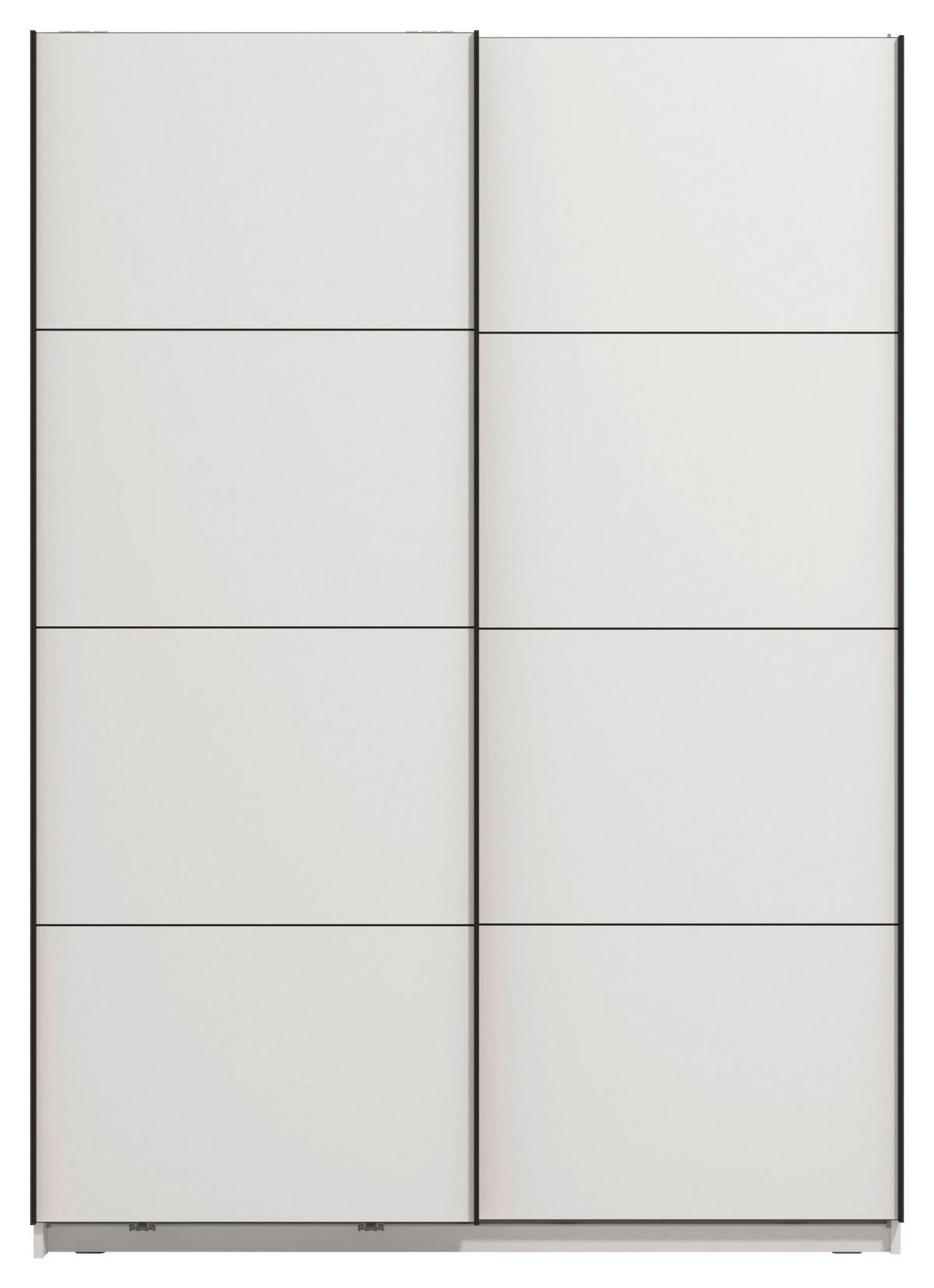 Schwebetürenschrank Gard 150 in Weiß - Schwarz/Weiß, KONVENTIONELL, Holzwerkstoff/Metall (146/217/61cm) - Mömax