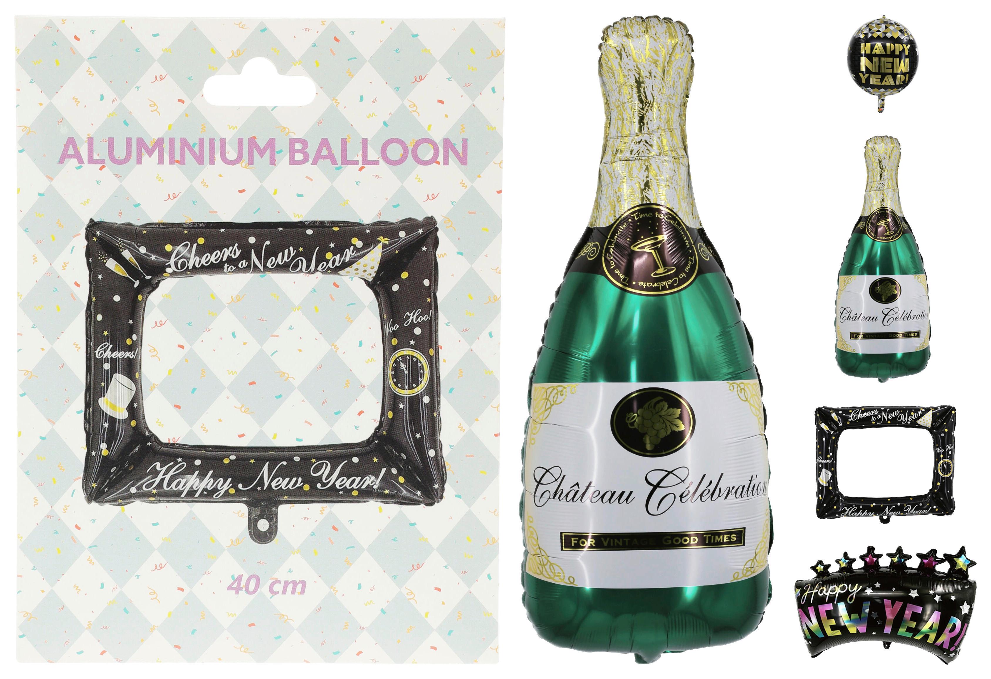 Luftballon Silvester 4-teiliges Set - Dunkelgrün/Goldfarben, KONVENTIONELL, Kunststoff (83cm) - Mömax