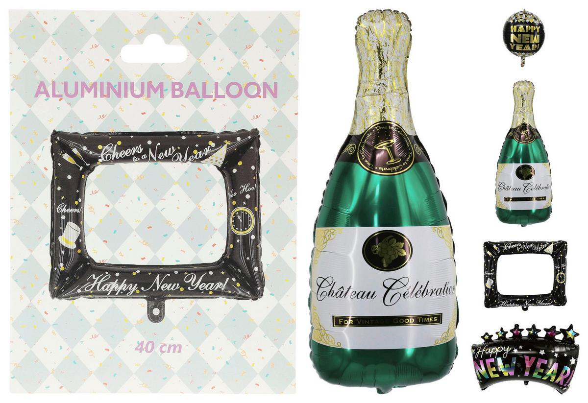 Luftballon Silvester 4-teiliges Set - Dunkelgrün/Goldfarben, KONVENTIONELL, Kunststoff (83cm) - Mömax