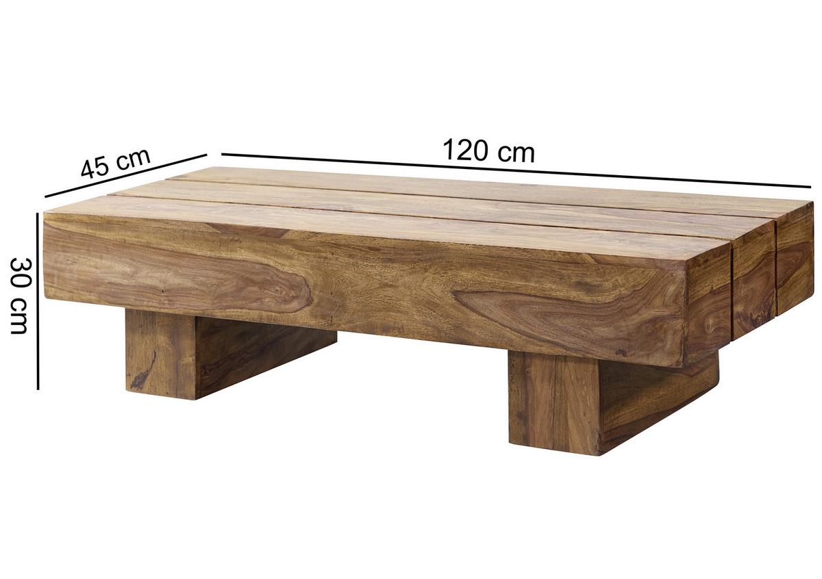 Couchtisch "Sira" , ca. 120x45 cm, aus Sheesham - Sheeshamfarben, Design, Holz (120/45cm) - MID.YOU