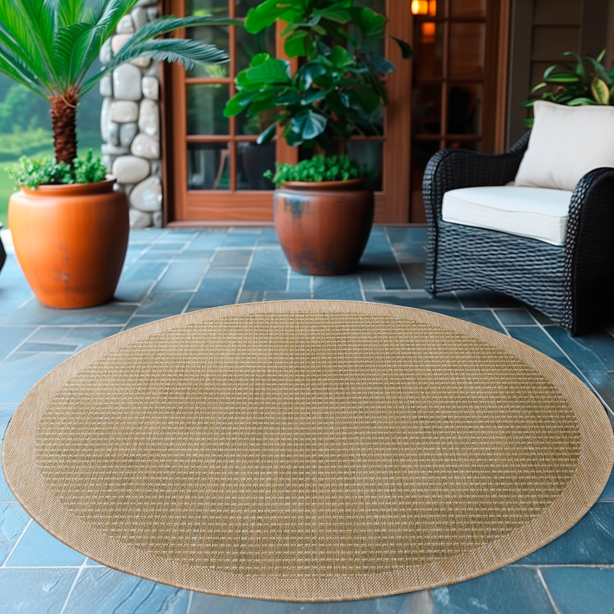 Outdoorteppich Giza Grün Ø ca. 160cm - Grün, Basics, Textil (160cm) - Novel