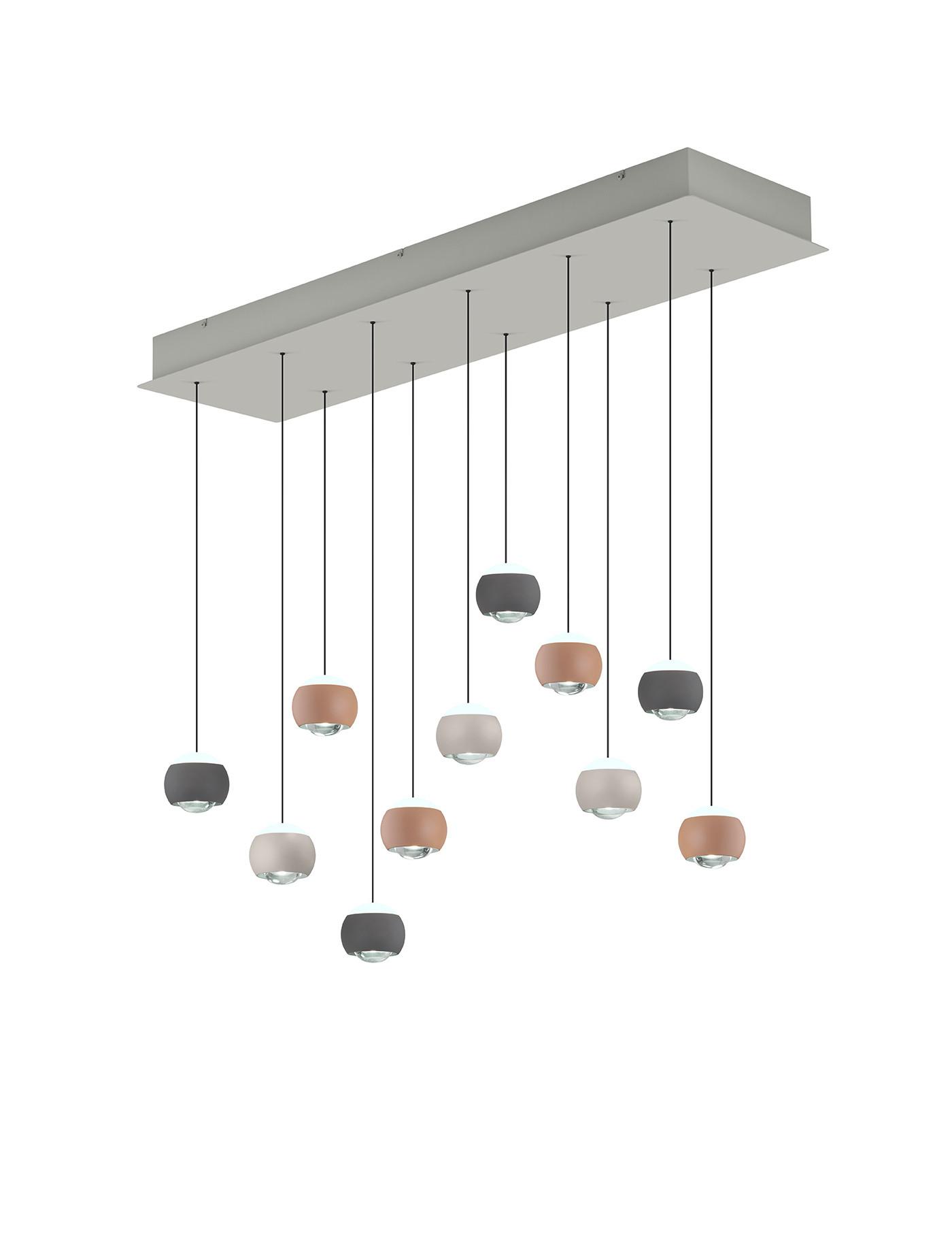 LAMPA WISZĄCA LED MR34441117 CANNON - antracytowy/szarobiały, Design, tworzywo sztuczne/metal (114/30/200cm) - Musterring