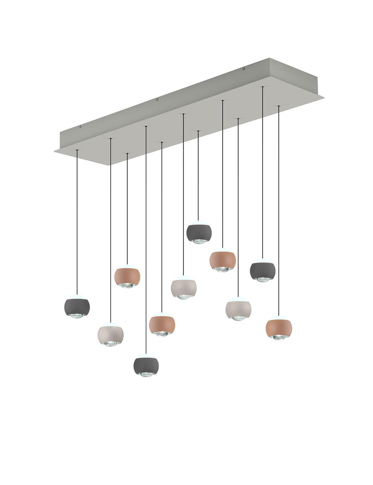 LAMPA WISZĄCA LED MR34441117 CANNON - antracytowy/szarobiały, Design, tworzywo sztuczne/metal (114/30/200cm) - Musterring