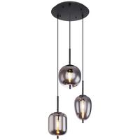 Svjetiljka Viseća 15345-3 Blacky - crna, Design, staklo/metal (46/120cm) - Globo