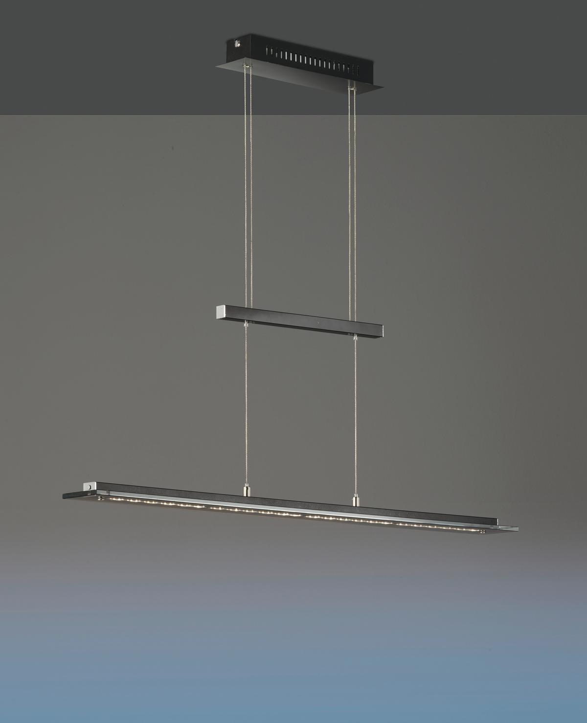 LAMPA WISZĄCA LED 60442 - czarny/kolor chromowy, Trend, metal/szkło (88/9/80-150cm) - Fischer & Honsel