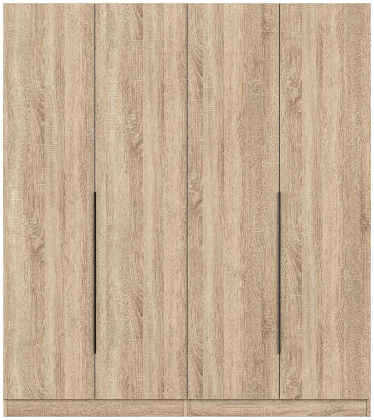 Drehtürenschrank KOPENHAGEN ca.160x181x52cm Sonoma Eiche - Schwarz/Sonoma Eiche, MODERN, Holzwerkstoff/Kunststoff (160/181/52cm) - MID.YOU