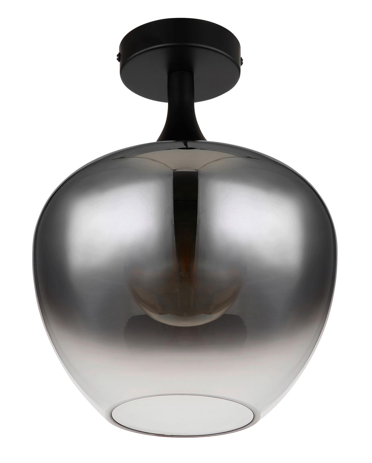 Deckenleuchte Maxy in Schwarz max. 40 Watt - Schwarz, Glas/Metall (24/31,5cm) - Globo