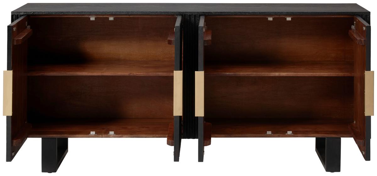 KOMODA SZEROKA SIDEBOARD - czarny/kolor złoty, Design, metal/drewno (180/80/40cm) - Livetastic