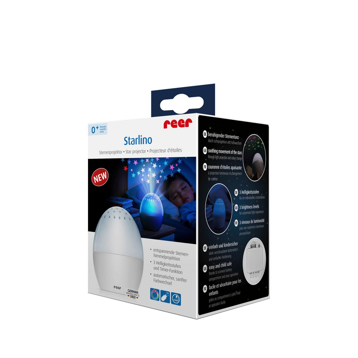 LAMPKA NOCNA DZIECIĘCA STARLINO - biały, Basics, tworzywo sztuczne (10,2/15,5/10,2cm) - Reer